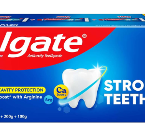 Colgate Strong Teeth, 500g (200g + 200g + 100g), Calcium-boost Tooth Paste for 2X Stronger Teeth, Protects Enamel, Whitens Teeth, Fresh Breath & Prevents Cavities (Combo Multipack)