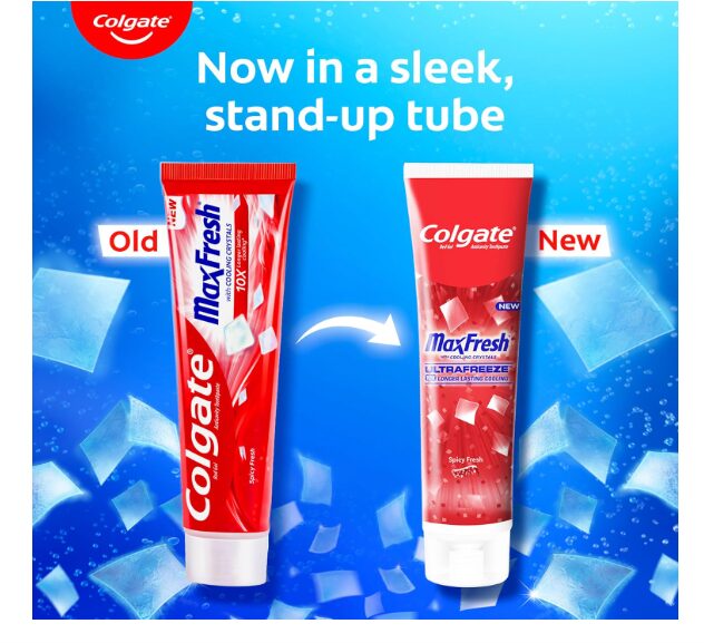 Colgate Max Fresh Toothpaste, Red Gel Paste with Menthol For Tooth Decay Prevention, Cavity Protection, Gum Protection, Whitening, Eliminates Bad Breath (300g, 150g X 2, Spicy Fresh, Saver Pack) - Image 2