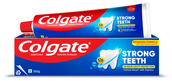 Colgate Strong Teeth Toothpaste with Amino Shakti - India's No.1 Toothpaste for Cavity Protection (150 g)