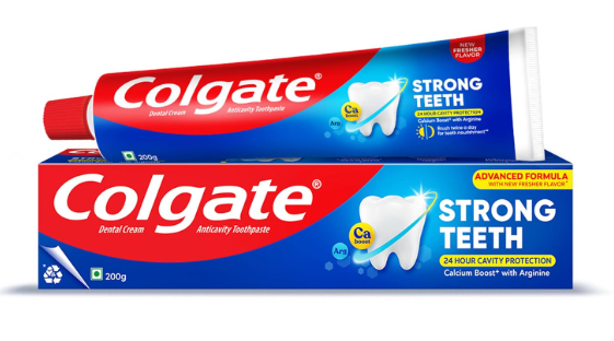 Colgate Strong Teeth Toothpaste with Amino Shakti for Cavity Protection - India's No.1 Toothpaste (200 g)