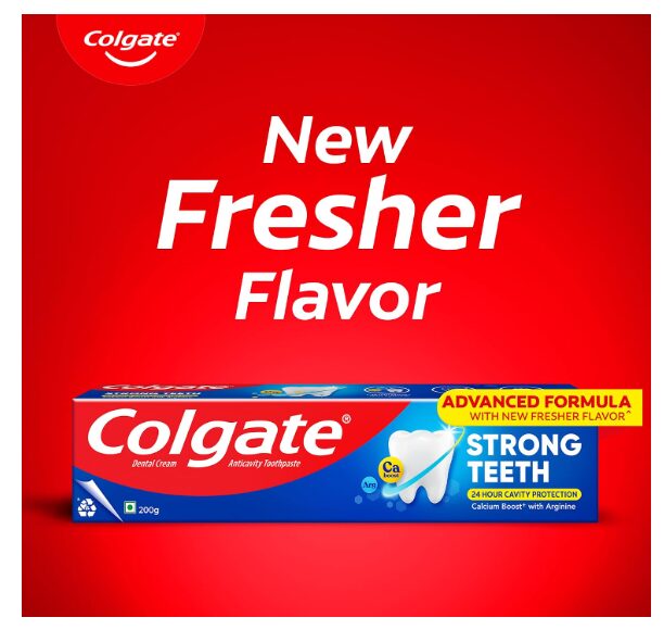 Colgate Strong Teeth Toothpaste with Amino Shakti for Cavity Protection - India's No.1 Toothpaste (200 g) - Image 2
