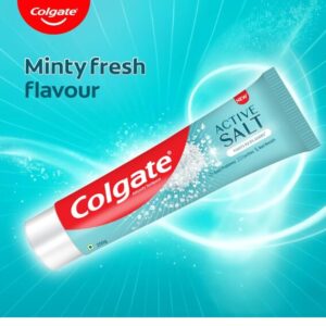 Colgate Active Salt Toothpaste, Daily Germ Protection, Pack Of 100G, Oral Care, Colgate Toothpaste With Salt And Mint, Healthy Gums & Teeth, Toothpaste That Fights Germs & Eliminates Bad Breath