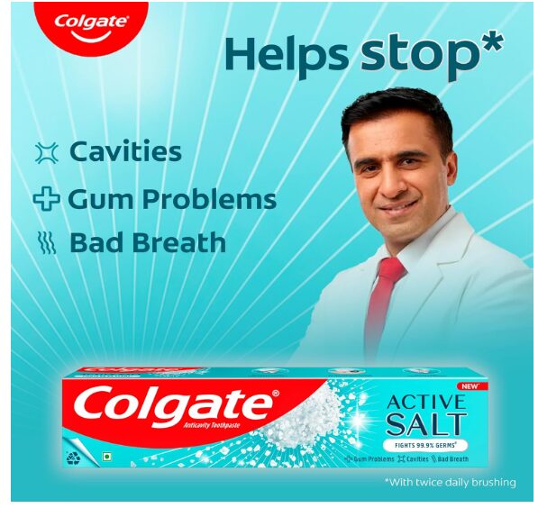 Colgate Active Salt Toothpaste, Germ Fighting Gum Care Toothpaste, 200g - Image 2