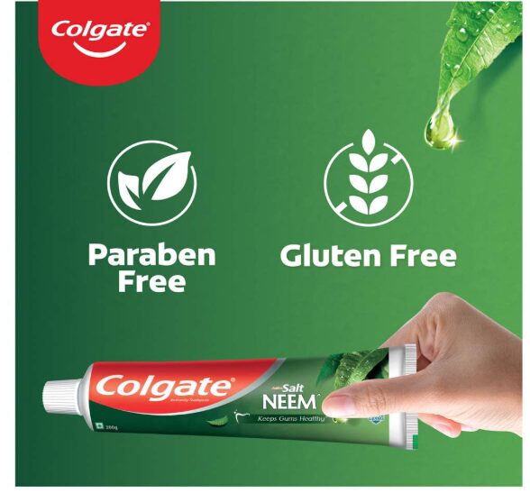 Colgate Active Salt Neem Toothpaste, Germ Fighting Toothpaste For Healthy, Tight Gums, Oral Care 200G