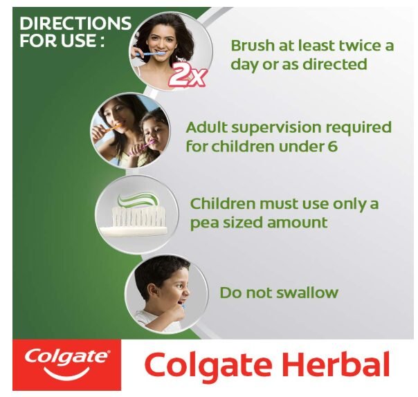 Colgate Herbal Oral Care Toothpaste, Goodness of Natural Ingredients for Healthy Teeth, 200g - Image 2