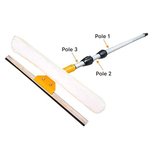 Connecticut Solar Panel Cleaning Brush Kit | 2-in-1 Microfiber Washer & Rubber Wiper | 3 Meter Telescopic Pole | Glass & Window Cleaning Tool - Image 4