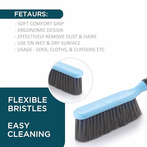 Homeor Dust Removal Brush | Multipurpose Cleaning Brush with Flexible Bristles | Carpet, Sofa, Keyboard & Household Duster | Blue - Image 2
