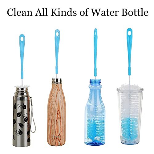 JAGMOOLYA Nylon Bottle Cleaning Brush with Long Handle | Water & Baby Bottle Cleaner | Flexible Kitchen Bottle Scrubber | Multicolour | Pack of 2 - Image 2
