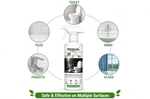 PEQUAL Oxalic Stain Removal Spray 200ml | Hard Water & Limescale Remover | Kitchen & Bathroom Cleaner | Eco-Friendly Surface Cleaner | Pet Odour Eliminator - Image 3