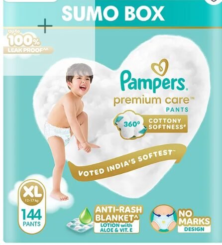 Pampers Premium Care Pants XL 144 | No Marks Design | India's Softest Diaper - Image 2