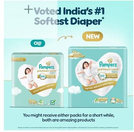 Pampers Premium Care Pants XXL 30 | No Marks Design | India's Softest Diaper - Image 2