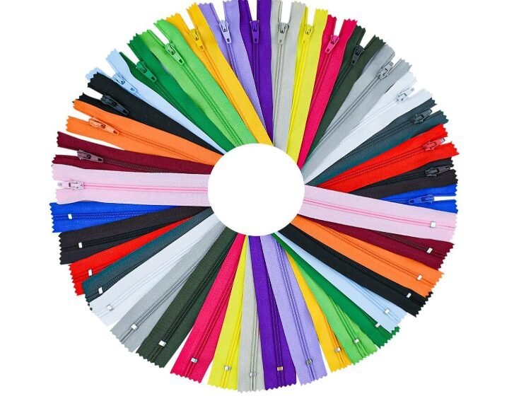 Gemsy Colorful 8-Inch Nylon Zippers | Set of 25, Ideal for Tailoring, Crafts, Fashion and Clothes | Gents Shades Zips Used in Pants, Children Suits, Etc | Multicolor Synthetic Open-Ended Zipper (25)