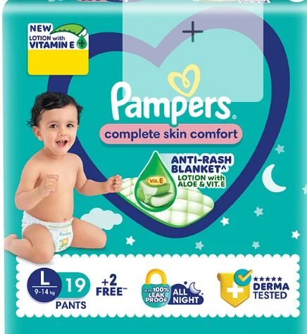 Pampers All round Protection Diaper Pants with Anti-rash Blanket Large (L) Size - 21 Pieces