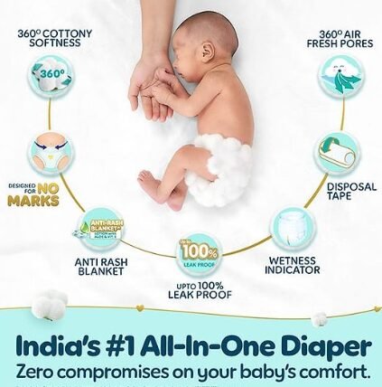 Pampers Premium Care Pants NB 70 | No Marks Design | India's Softest Diaper - Image 2