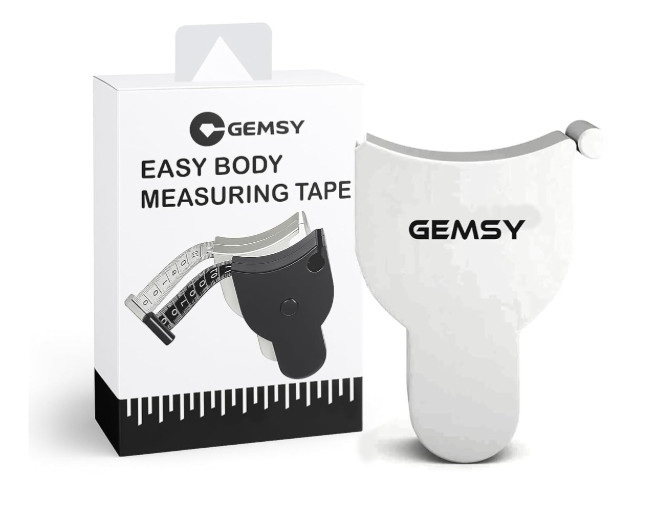 Gemsy Retractable Body Measuring Tape 150 cm (60”) with Lock Pin & Push Button – Fiberglass Inch Tape for Body Fat Tracking, Weight Loss, Fitness, Tailoring & Sewing