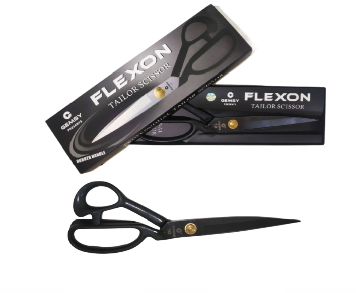 GEMSY Flexon 10 Inch Tailoring Scissors For Cloth Cutting, Sharp Fabric Sewing Carbon Stainless Steel Tailor Scissor, Best Multipurpose Shear For Office, Craft, Ladies, Vegetable Cutter