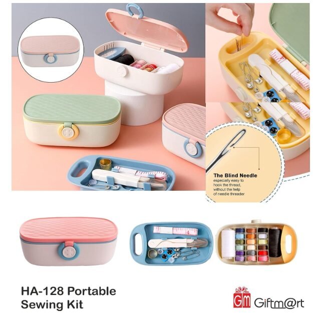 Gemsy Sewing Kit Box All in 1 | Tailoring Tools Combo with Accessories, Scissors, Thread, Needles, Measuring Tape | Sui Dhaga Portable, Stitching Items Box for Home, Ladies, Multipurpose, Travel, DIY - Image 2