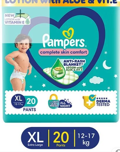Pampers All round Protection Pants Baby Diapers (XL) 20 Pieces , 12- 17 Kg