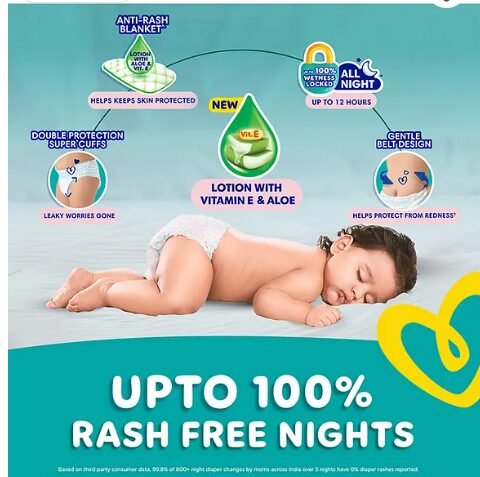 Pampers All Round Protection Pant Style Baby Diapers Anti Rash Blanket Lotion with Aloe Vera Diapers XXL - 84 Count - Image 2