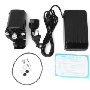 GEMSY Metal High-Performance Sewing Machine Motor - 600 RPM|Low Power Consumption|Ventilation Fan|Long Wire|Safety Plug|Perfect For Home Tailoring|Includes Belt,Carbon Brushes,Mounting Bracket