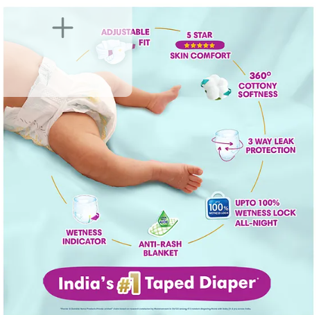 Pampers Active Baby Taped Diapers Extra Large - 38 Pieces - Image 2