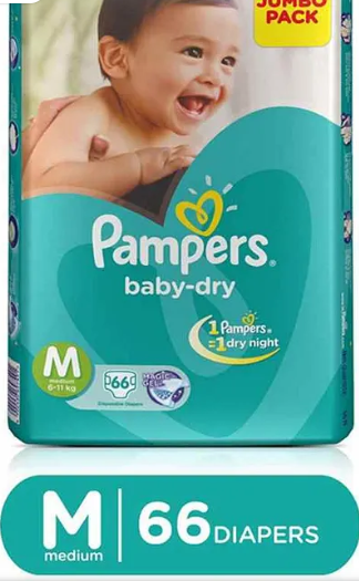 Pampers Taped Diapers Medium - 66 Pieces