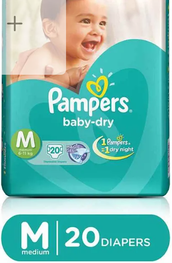 Pampers Taped Diapers Medium - 20 Pieces
