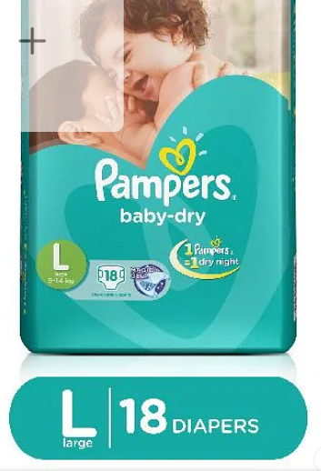 Pampers Taped Diapers Large - 18 Pieces