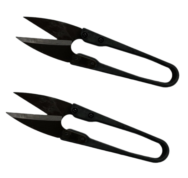 Zenith Metal Embroidery Sewing Snips | Set of 2 Sharp Thread Cutter Scissors for Sewing, Stitching & Tailoring | Precision Fabric & Thread Cutter Tool (Black)