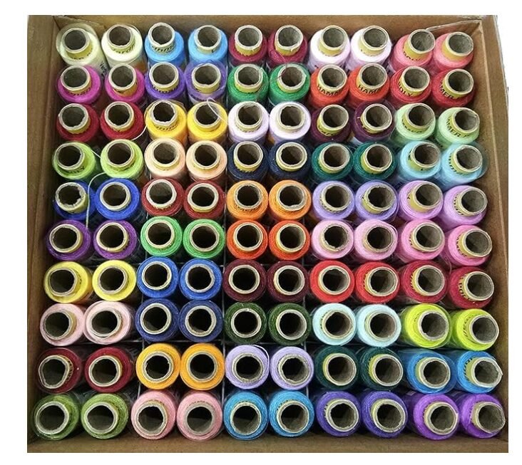 NTGS Polyester Threads Sewing Box (Fast Colours 100 in A Box, 180 M), Multicolour