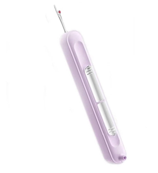 HASTHIP® 2 in 1 Needle Threader Seam Ripper, Automatic Sewing Tool Purple | Easy Threading and Stitch Opening, Reduces Hand Strain, Steel Blade, Compact Purple Body, for Sewing Quilting
