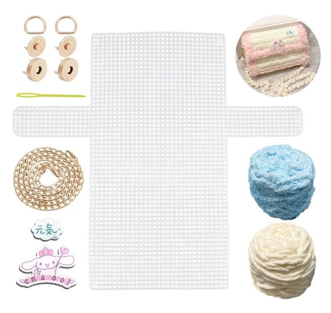 HASTHIP Plastic Mesh Canvas Sheets, Crochet Bag Making Materials | For Embroidery, Cross Stitch, Acrylic Yarn Crafts and Crochet Projects, Flexible Grid for Handbag Making and Easy Shaping
