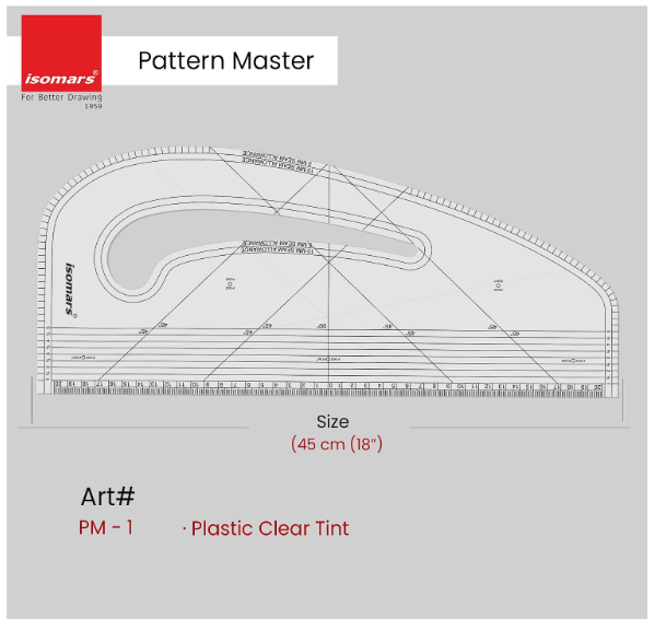 Isomars Pattern Master Curve for Neck Lines, Sleeve and Trouser Crotches Tailoring Pattern Maker - Image 3