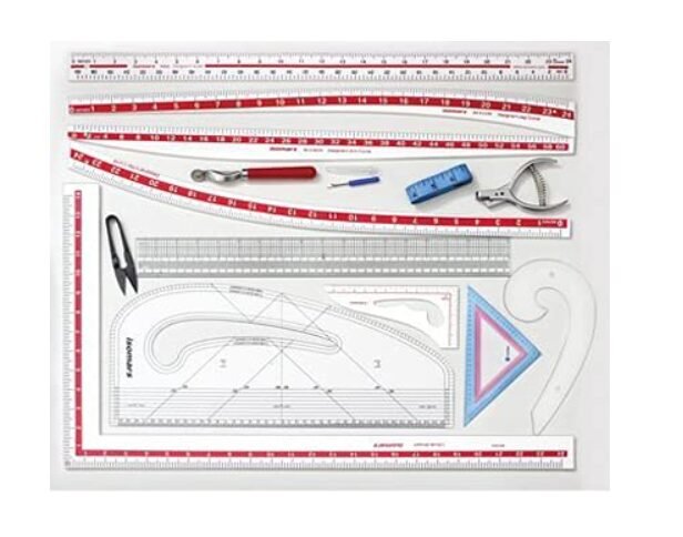 Isomars Tailoring Kit | Quilting Rulers | Tailoring Scales/Rulers & Tools (Set of 15) - Fashion Designing Kit