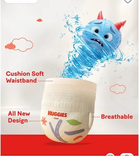 Huggies Complete Comfort Wonder Pants, India's Fastest Absorbing Diaper | M Size, 228 Diapers - Image 2