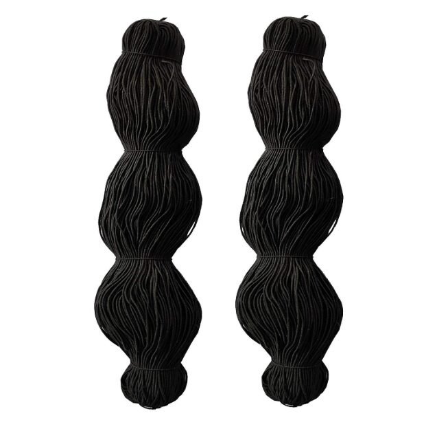 M Fabrics Black Bobbin Elastic Thread (0.5mm, Pack of 2) | High Tensile Stretch Thread for Shirring, Smocking, Gathering on Singer, Usha & Home Sewing Machines