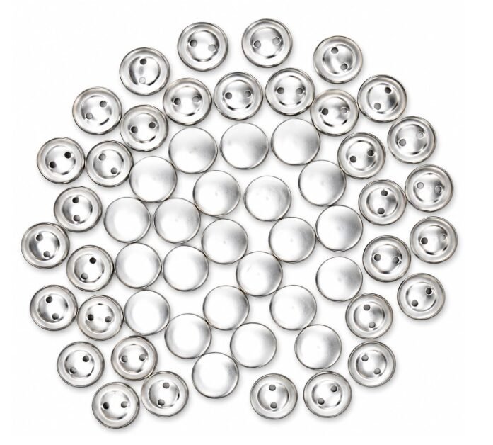 M Fabrics 22L Aluminum Button Moulds Pack of 700 | Fabric Cover Button Maker Moulds for Sewing Embroidery Upholstery Tailoring DIY Craft - Small 22L