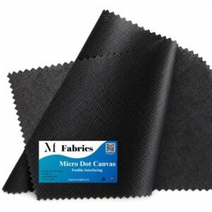 M Fabrics Microdot FUSIBLE Interlining (Dot Canvas Fusing) for Sewing/Tailoring, Fashion Designing, Boutique, etc. - Pack of (Black, 2 Meters)