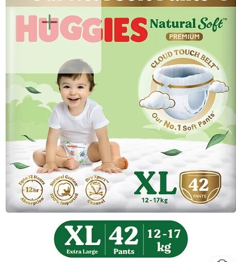 Huggies Natural Soft Premium Baby Diaper Pants Extra Large - 42 Pieces