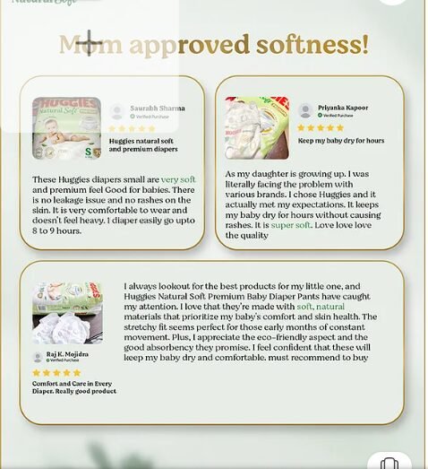 Huggies Natural Soft Premium Baby Diaper Pants Extra Large - 42 Pieces - Image 2