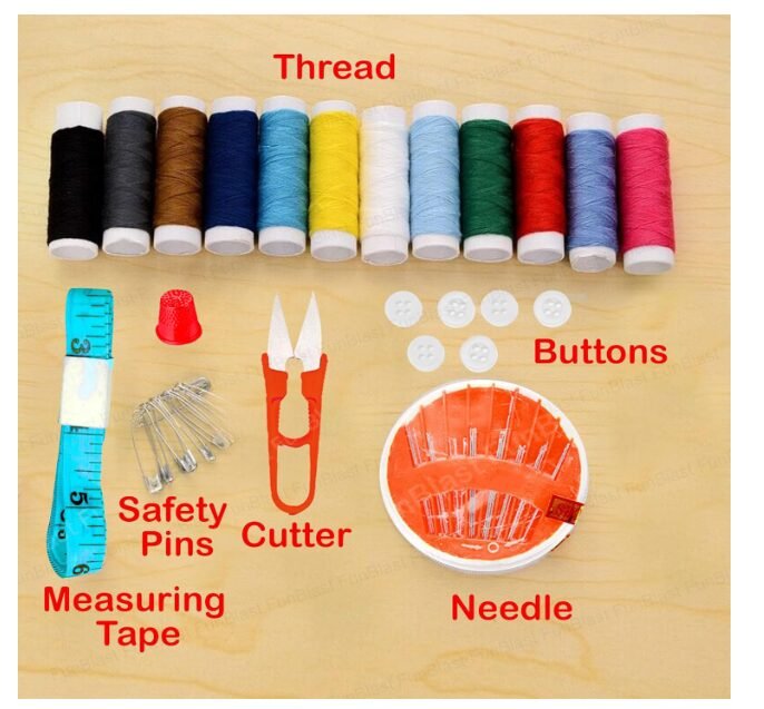 FunBlast Sui Dhaga Kit – Needle and Thread Box, Double Layer Small & Portable Travel Sewing Kits Box, Thread Box Set, Tailoring Accessories, Emergency Stitching Kit – Random Color (Medium) - Image 2