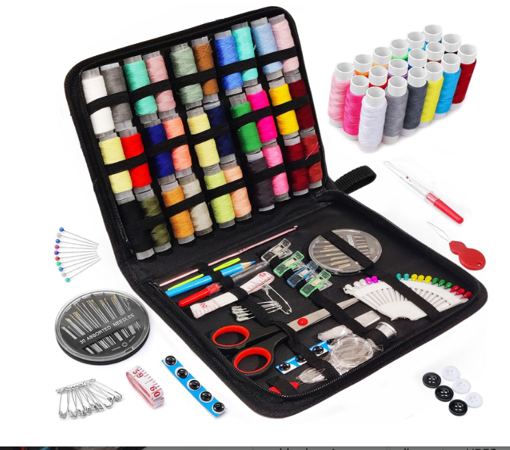 FunBlast Sewing Kit - 112 Pcs Needle and Thread Box, Small & Portable Travel Sewing Kits Box, Tailoring Accessories, Emergency Stitching Kit, Travel Sewing Box, Stitching Items Box for Home, Ladies
