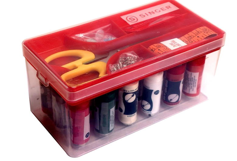 SINGER Sewing Kit Box | 35-Piece Premium Sewing Accessories Kit | 18 Thread Spools, Scissors, Measuring Tape, Needles, Buttons & Hooks | Sewing Repair & DIY Craft Kit - Image 2