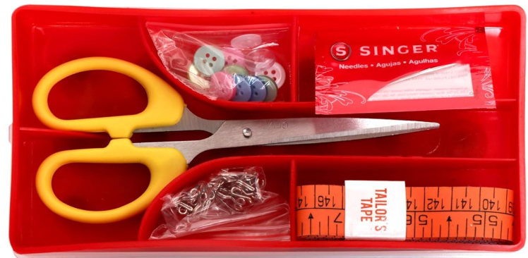 SINGER Sewing Kit Box | 35-Piece Premium Sewing Accessories Kit | 18 Thread Spools, Scissors, Measuring Tape, Needles, Buttons & Hooks | Sewing Repair & DIY Craft Kit - Image 3