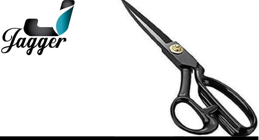 Jagger Black Color Premium Professional Scissor with Rubber Handle Grip Used for Tailoring Sewing Clothes Cutting Paper cutting for home and office use (10 INCH SCISSOR) - Image 2