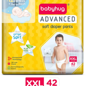 Babyhug Advanced Pant Style Diapers XXL - 42 Pieces, Honeycomb Technology, Cottony Soft Diaper with 3D Leak Guard, Latex & Alcohol Free, Anti-rash & Gentle