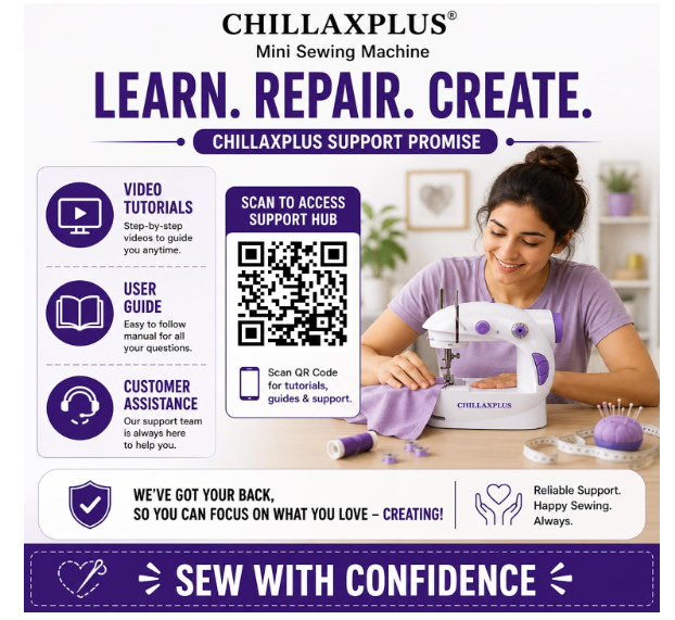 CHILLAXPLUS Stitching Machine for Home Tailoring - Portable Tailor Machine for Home with Foot Pedal - Mini Silai Machine - Easy to Use, Ideal for DIY & Repairs, White - Image 4