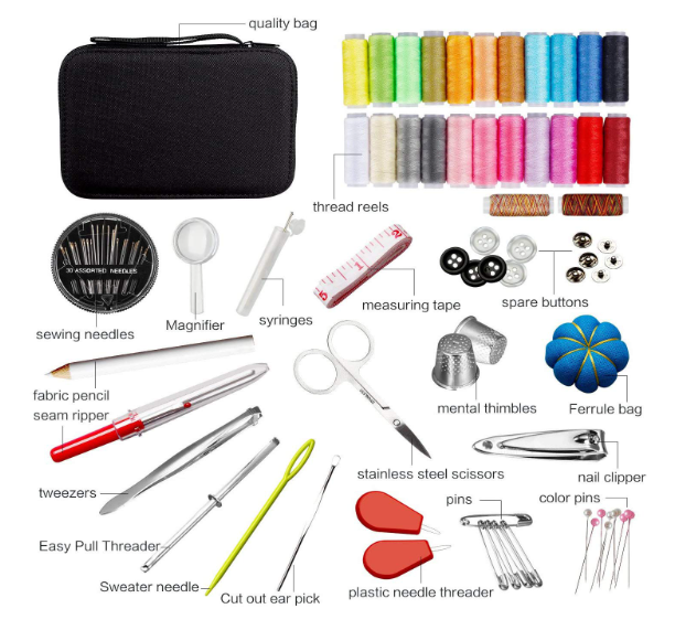 ELEPHANTBOAT® 98 PCS Sewing Kit, Portable Sewing kit Box Sewing Supplies Accessories with 24Pcs Thread Spools, Scissors, Thread Needles,Tape Measure for DIY, Adults,Beginners,Emergency,Travel,Home - Image 2