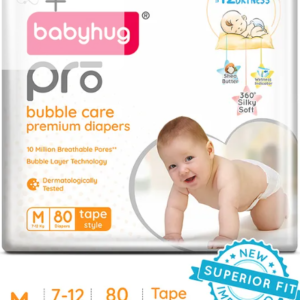 Babyhug Pro Bubble Care Premium Tape Style Diaper Medium - 80 Pieces - New & Improved Superior Fit