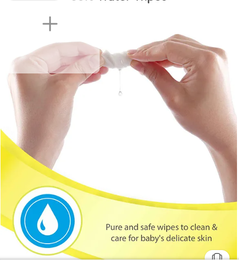 Babyhug Premium 98% Water Baby Wet Wipes with Lemon Scent - 72 Pieces - Image 2